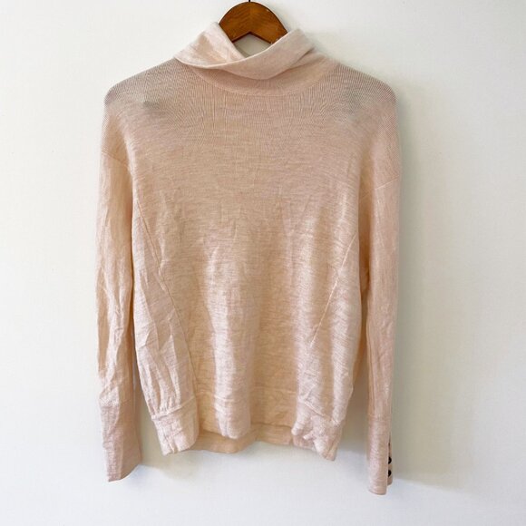 Anthropologie Moth Blush Turtleneck Wool Sweater, Size Medium - Picture 2 of 6